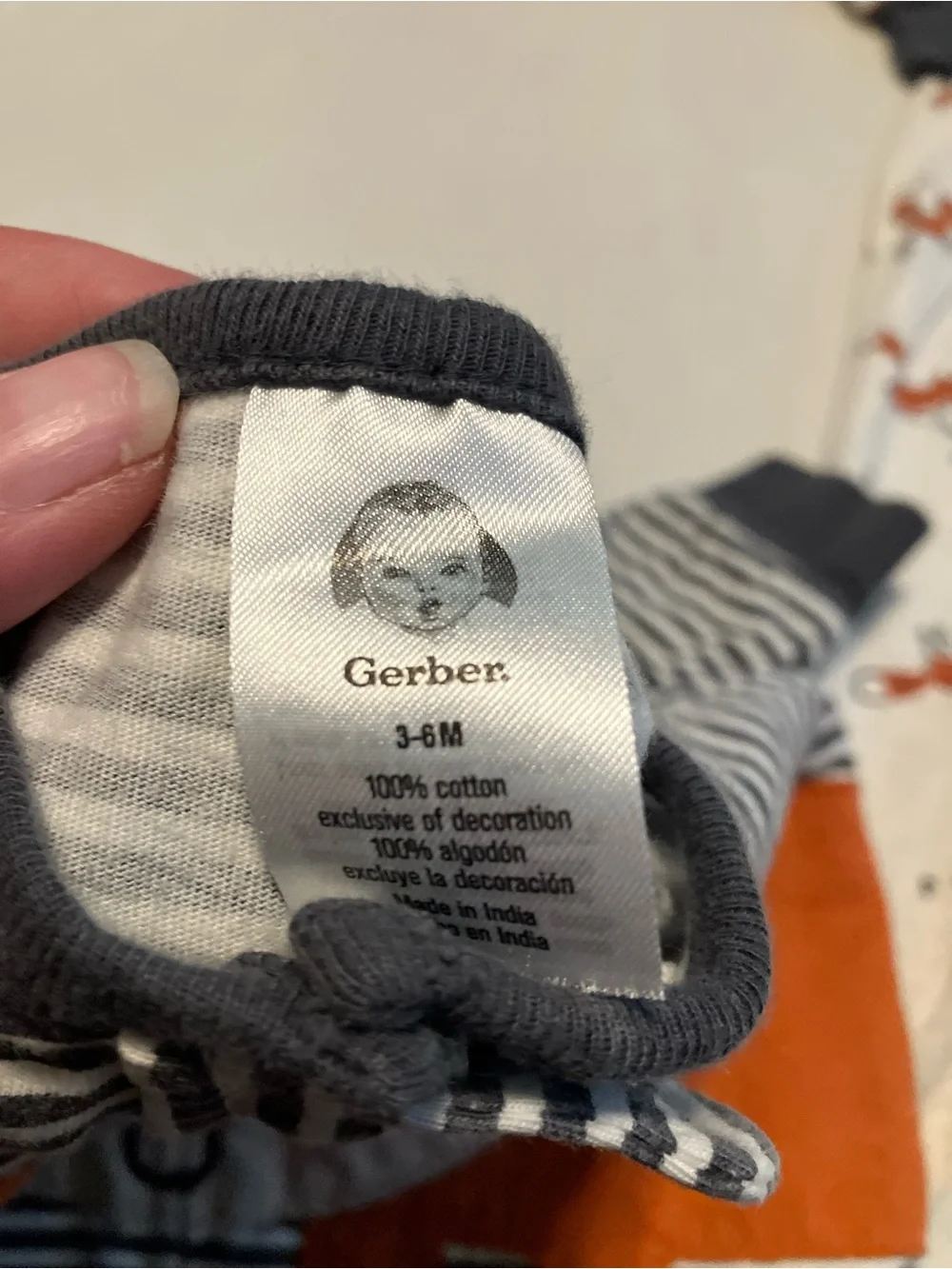 Striped Navy and White Fox One-Piece Sleepers with Fox Print